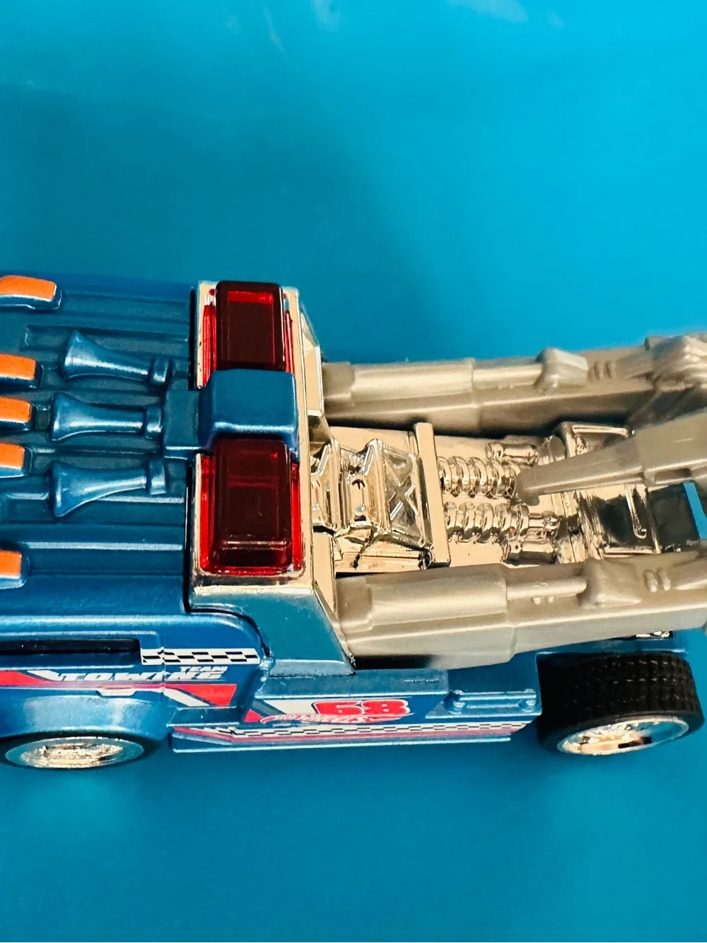 Hot Wheels Heavy Hitcher Pull Back Speeder 2022 Die Cast Tow Truck Toy 4.25”